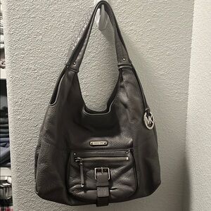 Michael Kors Grey Leather Hobo Bag